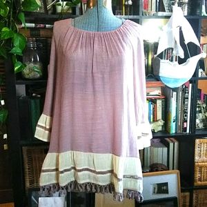 EUC- Anthropologie lavender fringed tunic